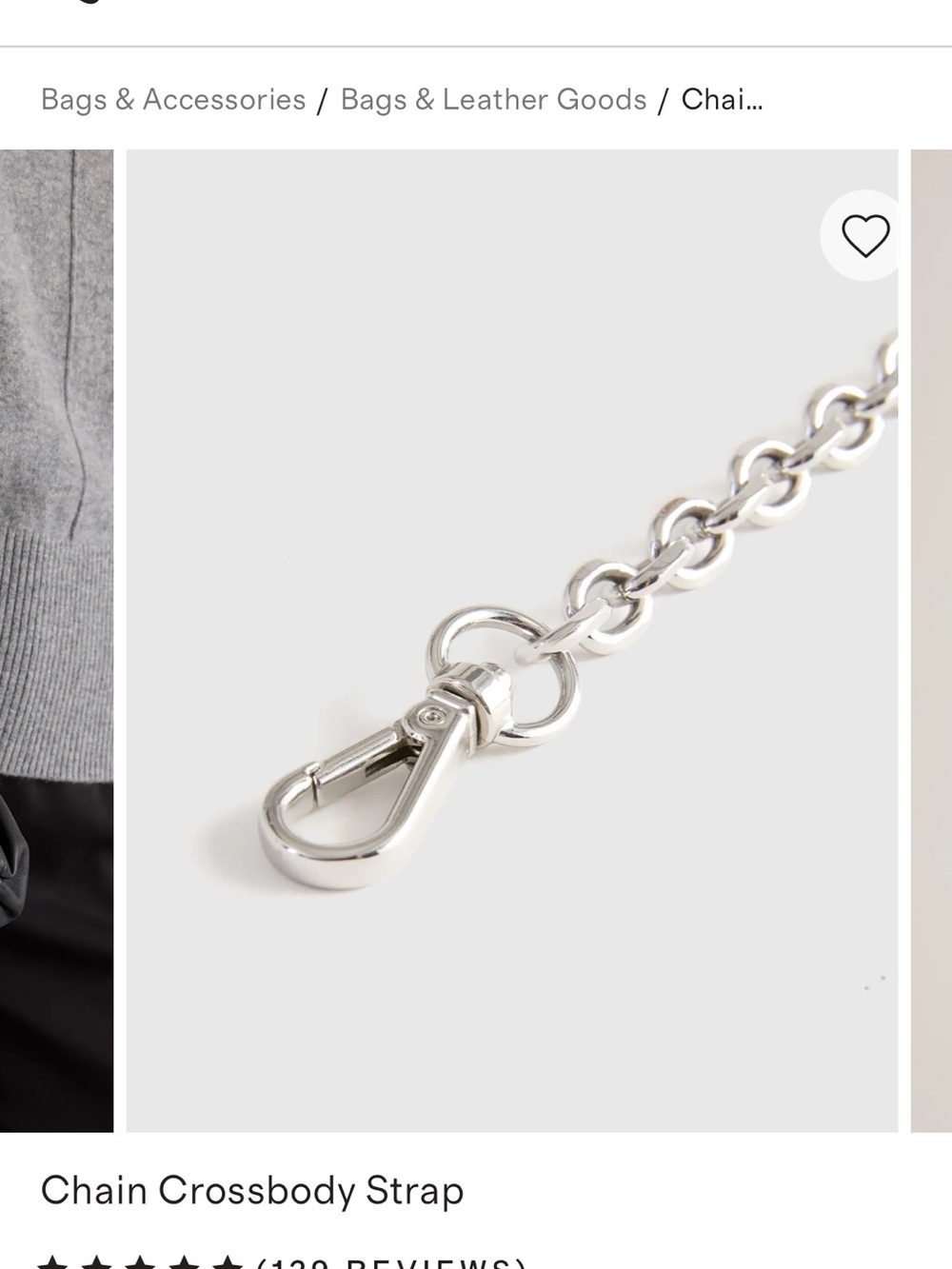 Quince Silver Chain Crossbody Strap - Picture 4 of 7